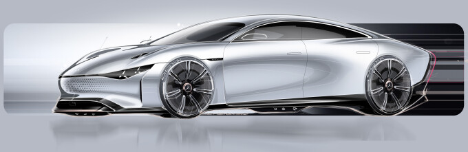 Mercedes-Benz VISION EQXX, Design, Skizze, Exterieur Mercedes-Benz VISION EQXX, design sketch exteri