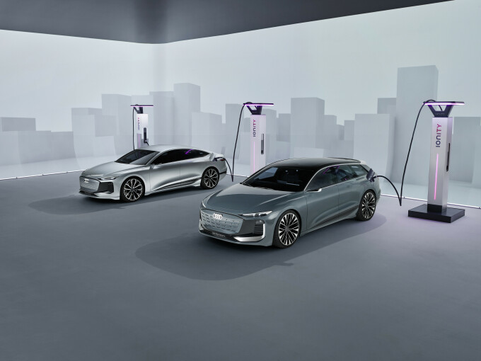 Audi A6 Avant e-tron concept, Colour: Neptune Valley.Audi A6 e-tron concept, Colour: Helio Silver.