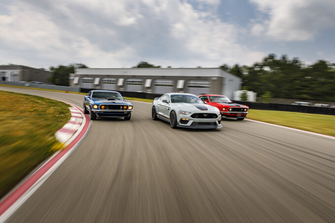 After a 17-year hiatus, the all-new Mustang Mach 1 fastback coupe makes its world premiere - becomin