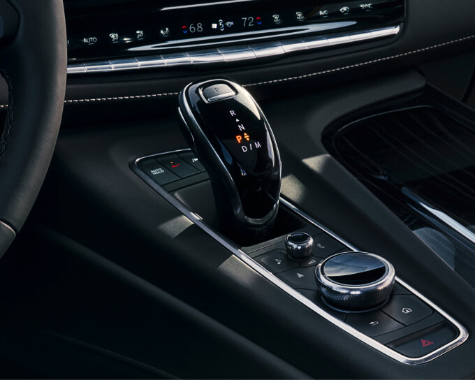 The Escalade-V's shifter is the driver's connection to a specially calibrated 10-speed automatic tra