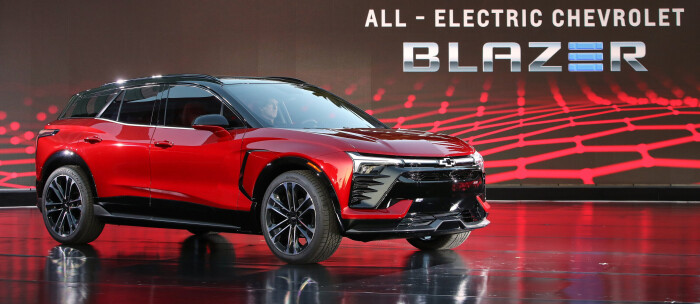 2024 Chevrolet Blazer EV SS at the Los Angeles reveal event. (Photo by Dan MacMedan for Chevrolet)