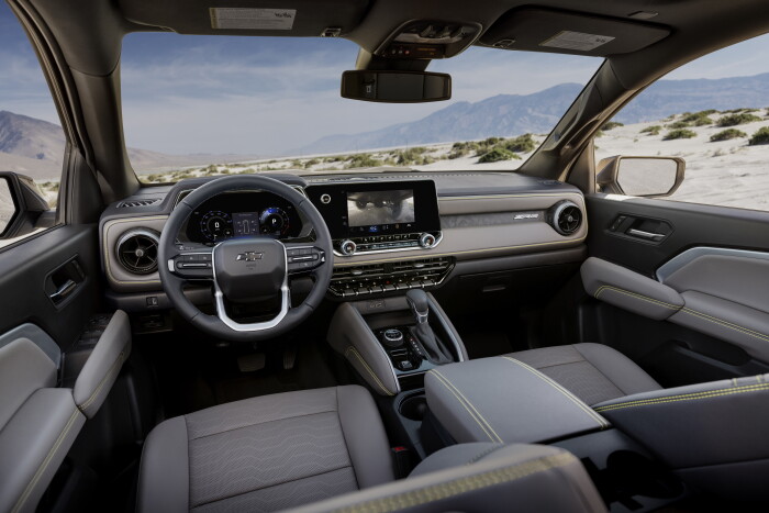 Interior view of Colorado ZR2 from driver's perspective.