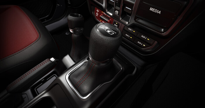 The 2023 Jeep Wrangler Rubicon 20th Anniversary editions feature unique red-and-black leather seats and special RUBICON 20TH shifter medallion